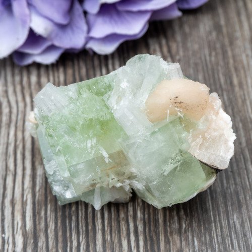 Green Apophyllite with Scolecite and Stilbite #6