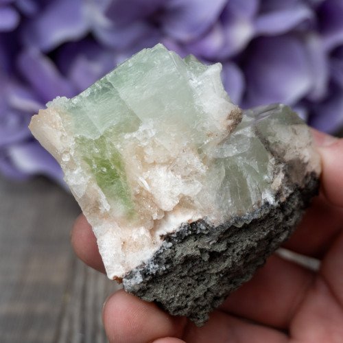 Green Apophyllite with Scolecite and Stilbite #6