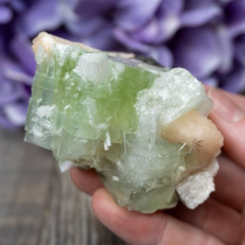 Green Apophyllite with Scolecite and Stilbite #6