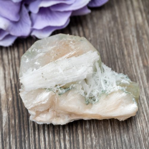 Green Apophyllite with Scolecite and Stilbite #4