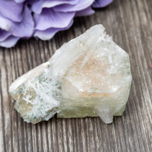 Green Apophyllite with Scolecite and Stilbite #4