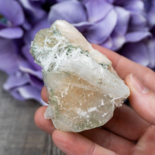 Green Apophyllite with Scolecite and Stilbite #4