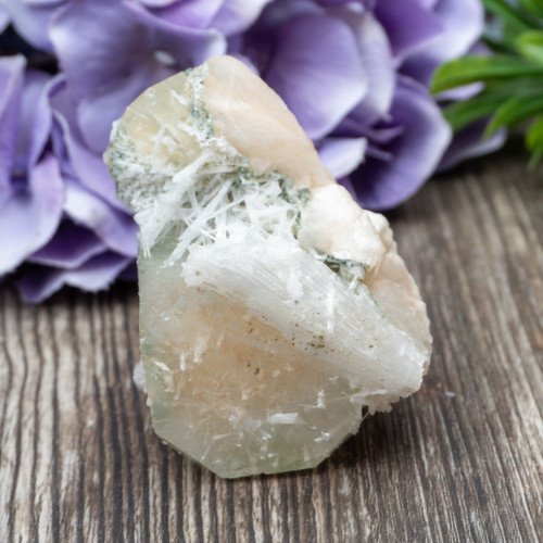 Green Apophyllite with Scolecite and Stilbite #4
