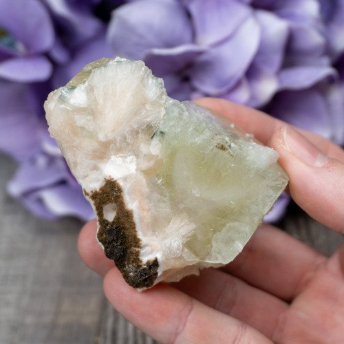 Green Apophyllite with Scolecite and Stilbite #4