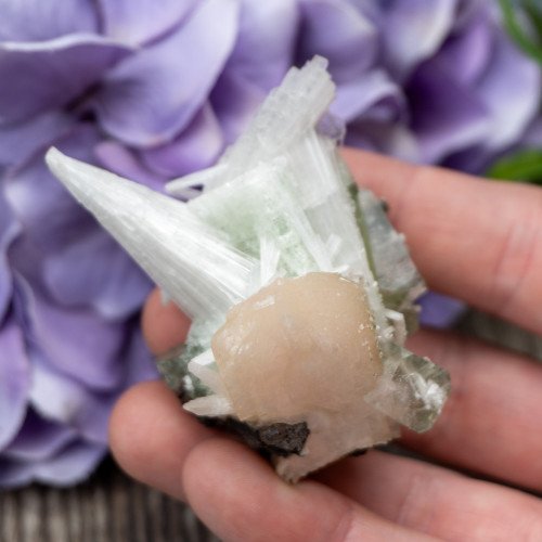 Green Apophyllite with Scolecite and Stilbite #3