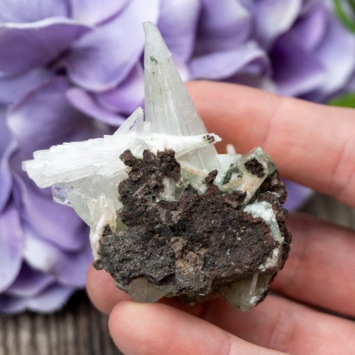 Green Apophyllite with Scolecite and Stilbite #3