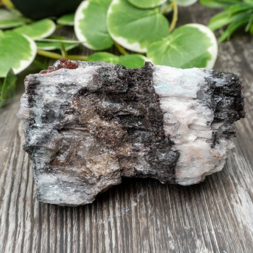 Blue Quartz in Selenite with Black Calcite #4