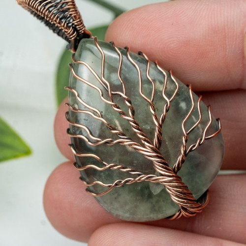 Prehnite Tree of Life Necklace #1