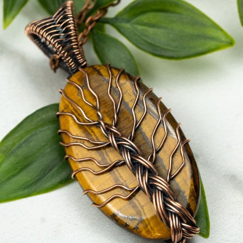 Tiger Eye Tree of Life Necklace #2