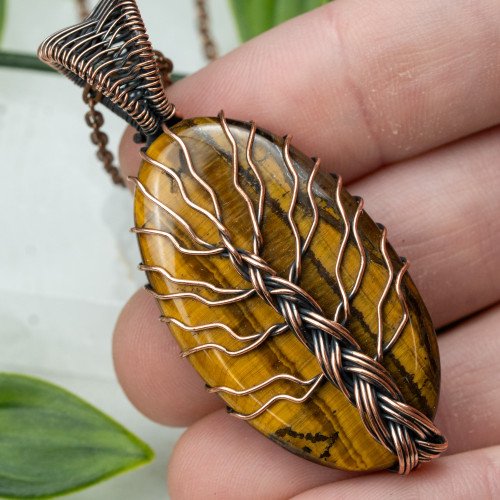 Tiger Eye Tree of Life Necklace #2