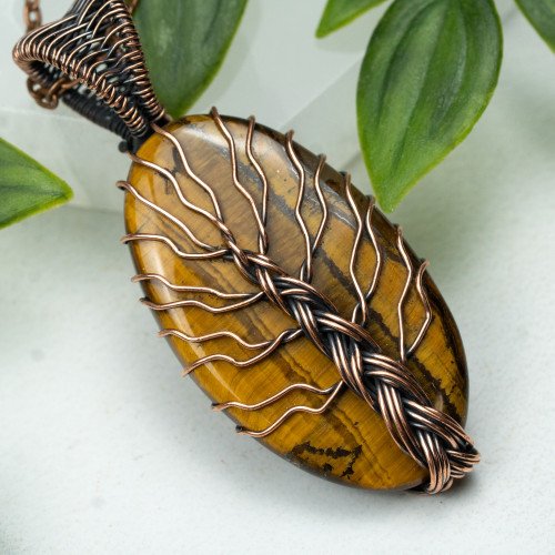 Tiger Eye Tree of Life Necklace #2