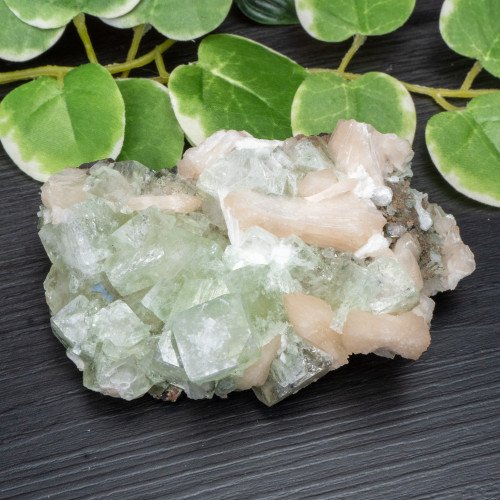 Green Apophyllite with Stilbite and Scolecite #17