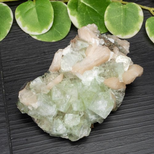Green Apophyllite with Stilbite and Scolecite #17