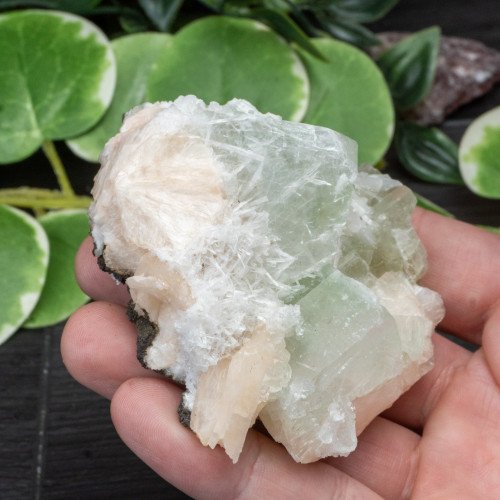 Green Apophyllite with Stilbite and Scolecite #16
