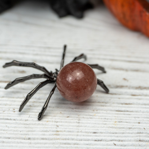 Strawberry Quartz Crystal Spider #1