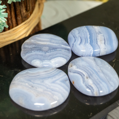 Small Blue Lace Agate Palmstone