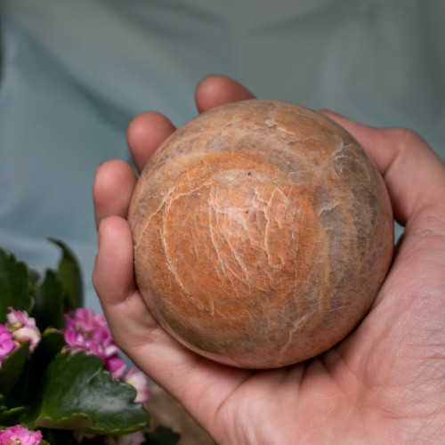 Large Peach Moonstone Sphere