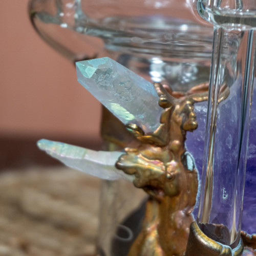 Angel Aura, Amethyst, and Garnet Dab Oil Smoking Rig