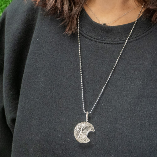 Quartz Tree of Life Moon Necklace