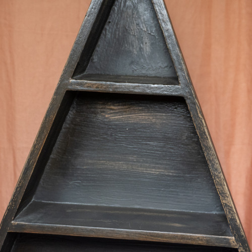 Chakra Pyramid Wooden Crystal Shelf