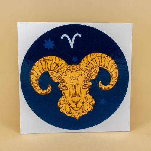 Gold Aries Sticker