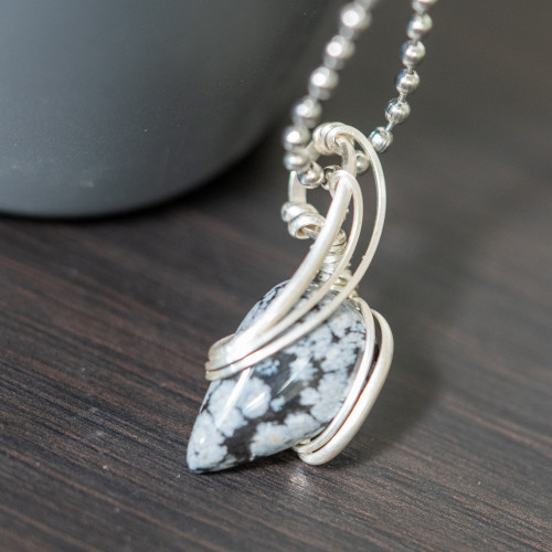 Snowflake Obsidian Necklace #1
