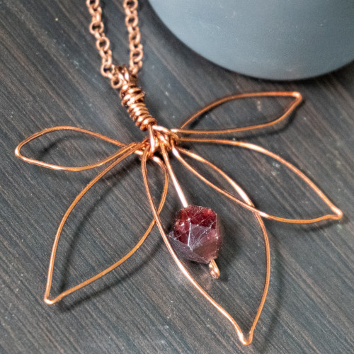 Garnet Butterfly Necklace #2