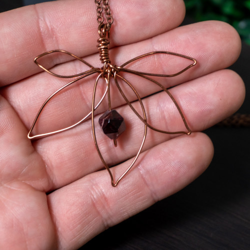 Garnet Butterfly Necklace #2