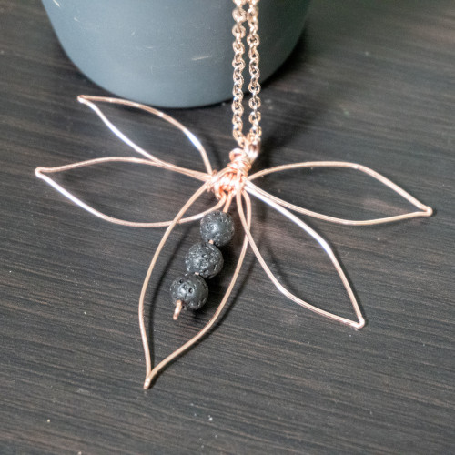 Lava Rock Butterfly Necklace #2