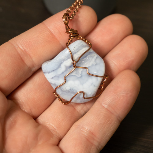 Blue Lace Agate Necklace #1