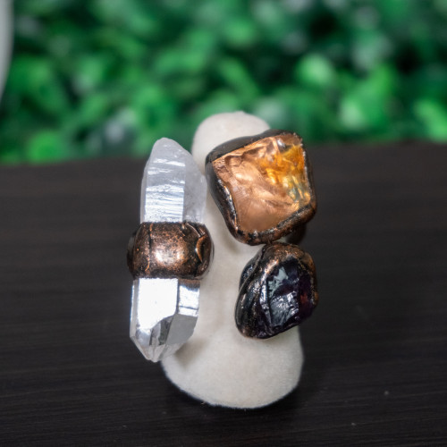 Quartz, Calcite, Fluorite Ring #1