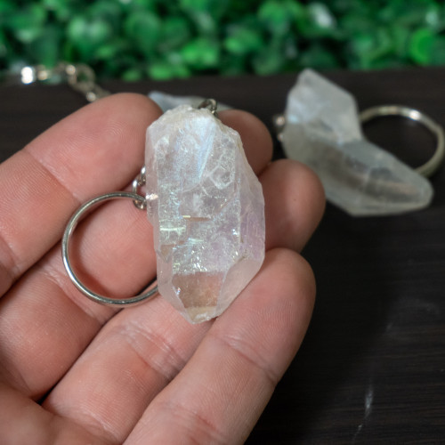Angel Aura Quartz Keychain