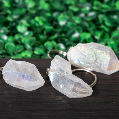 Angel Aura Quartz Keychain