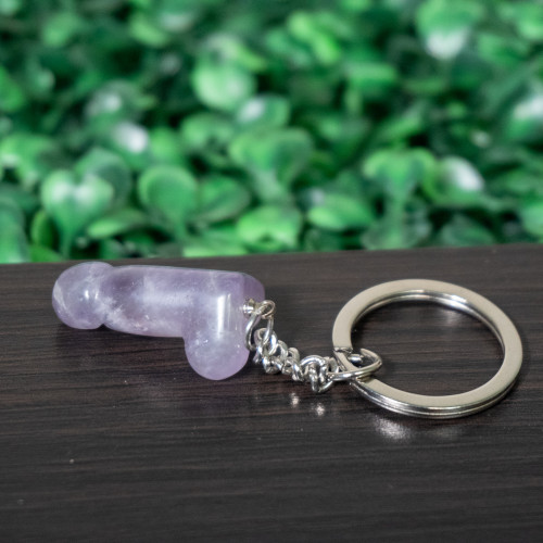 Amethyst Penis Keychain