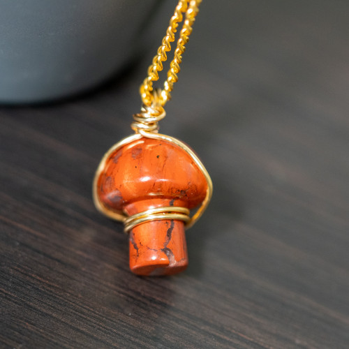 Red Jasper Mushroom Necklace #1